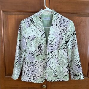 Kasper Women's Mint and Black Abstract Blazer